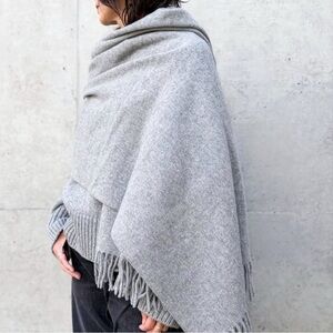 Acne Studios Gray Fringe Shawl